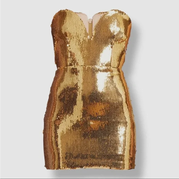 Alex Perry | Dresses | Nwt Alex Perry Gold Sequin Sweetheart Dress |  Poshmark